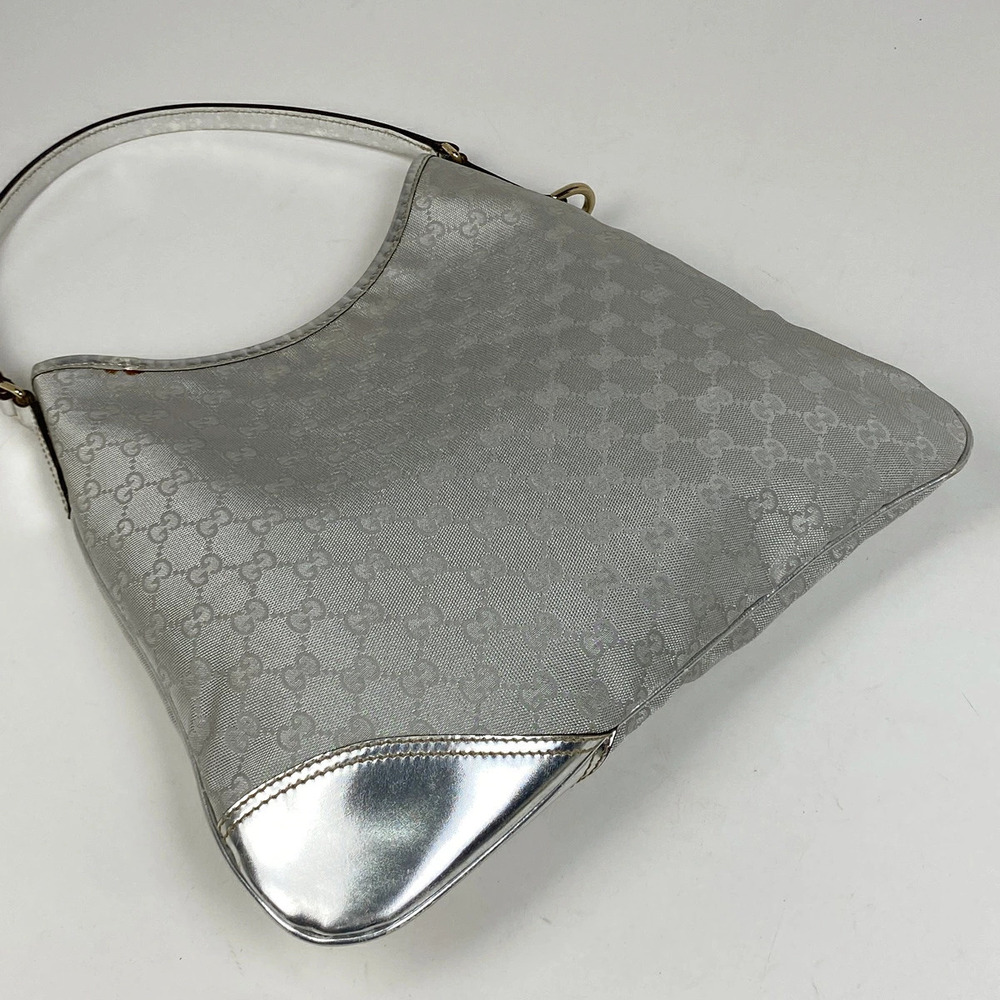 Gucci Hobo GG silver Bag logo Shoulder canvas